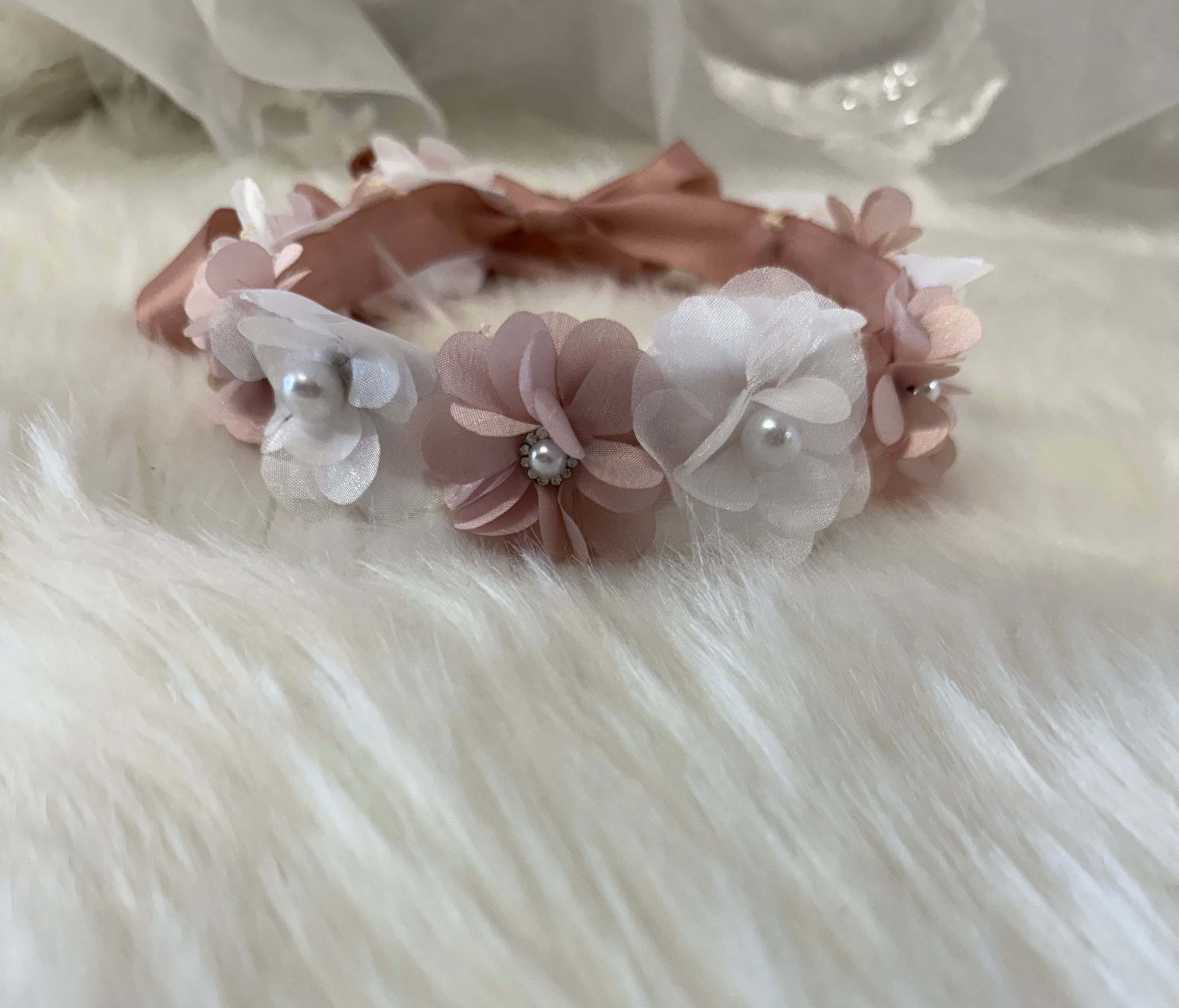 Kids dusty rose flower crown