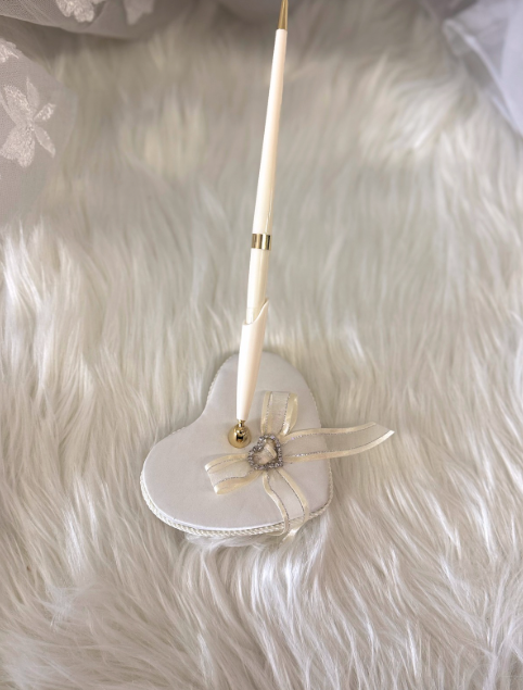 Heart shaped signature book pen