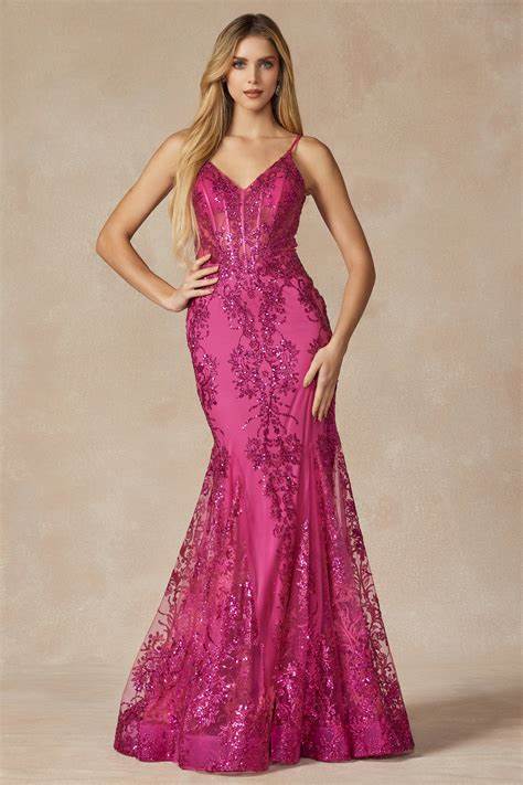 274 Embroidered sequin mermaid gown