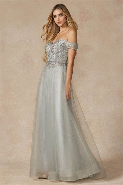 287 Off the should beaded gown