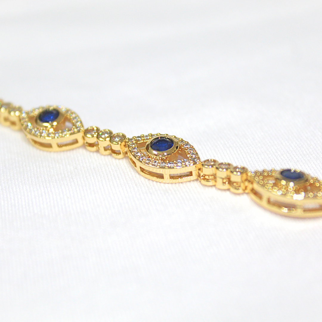 Blinged evil eye bracelet