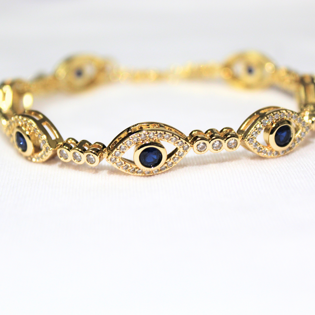Blinged evil eye bracelet