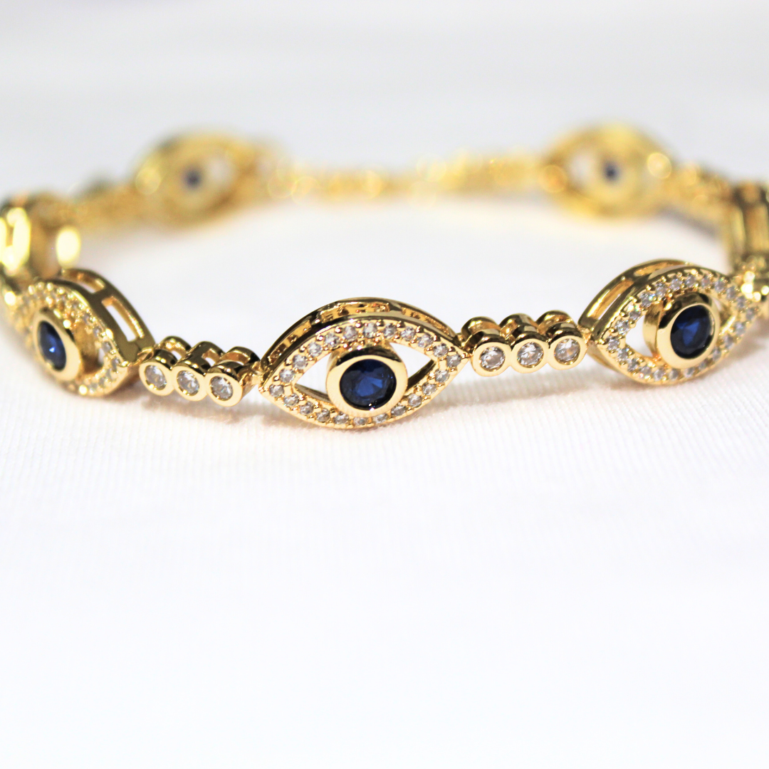 Blinged evil eye bracelet