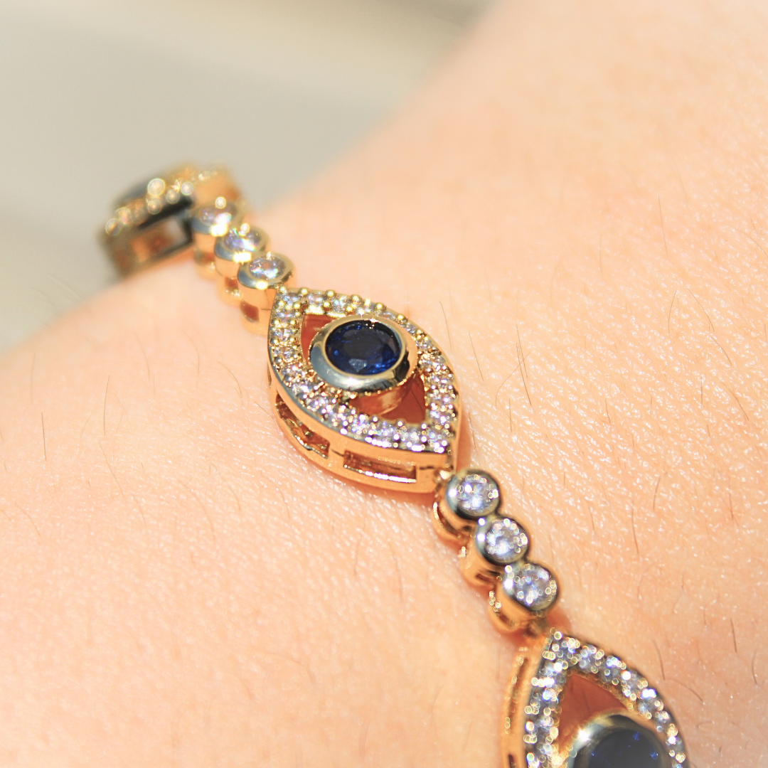 Blinged evil eye bracelet