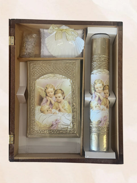 Angelito baptism candle set