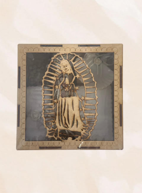 Our Lady of Guadalupe engraved baptism candle set