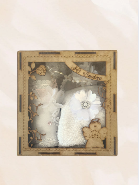 Mi bautizo wood baptism candle set