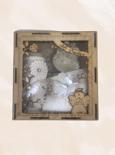 Mi bautizo wood baptism candle set